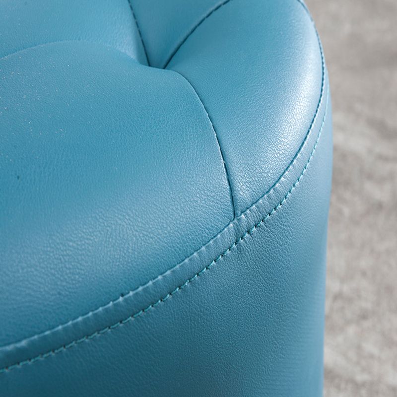 Modern Pouf Ottoman Faux Leather Upholstered Tufted Solid Color Cylinder Shape Ottoman Clearhalo 'furn' 'furn_ottomans_poufs' 'Furniture' 'Living Room Furniture' 'Ottomans & Poufs' 'ottomans_poufs' 1200x1200_2187525f-d911-4026-9839-4de390bfeca8