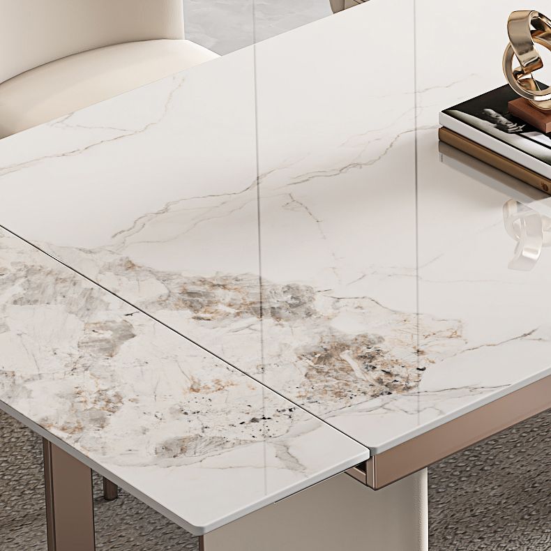 Luxury Sintered Stone Dining Table Extendable Rectangle Table with Double Pedestal Base Clearhalo ' dining_table' 'Dining Tables & Seating' 'Dining Tables' 'furn' 'furn_dining_table' 'Furniture' 'furniture_dining_table' 'Kitchen & Dining Furniture' 'kitchen&dining_furn' 'kitchen' 'kitchen_dining_table' 1200x1200_2189afa9-5a04-4703-8ec5-8e23b53ec1cd
