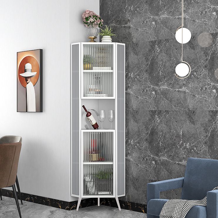 Living Room Glam Style Kitchen Buffet Server Glass Door Metal Frame Dining Server Clearhalo 'buffet_sideboard' 'Buffets & Sideboards' 'furn' 'furn_buffet_sideboard' 'Furniture' 'furniture_buffet_sideboard' 'Kitchen & Dining Furniture' 1200x1200_218a851b-a317-43bd-8fae-0e8457098113