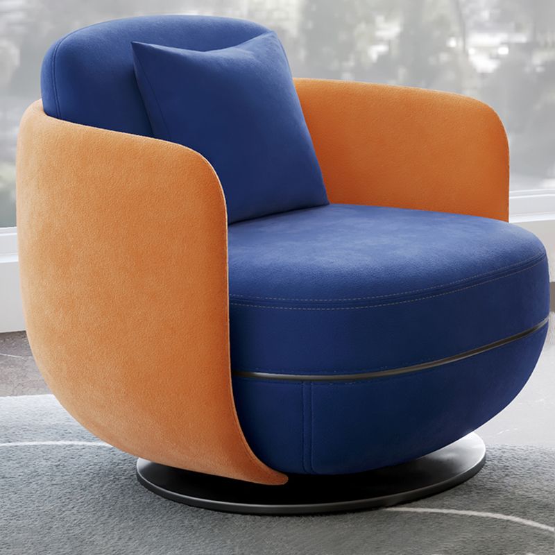 Contemporary 31.5" Wide Pillow Back Swivel Round Base Arm Chair Clearhalo 'Accent Chairs' 'accent_chairs' 'Chairs & Seating' 'furn' 'furn_accent_chairs' 'Furniture' 'Living Room Furniture' 1200x1200_218afd03-0331-41e4-8643-cb2dee3432d3