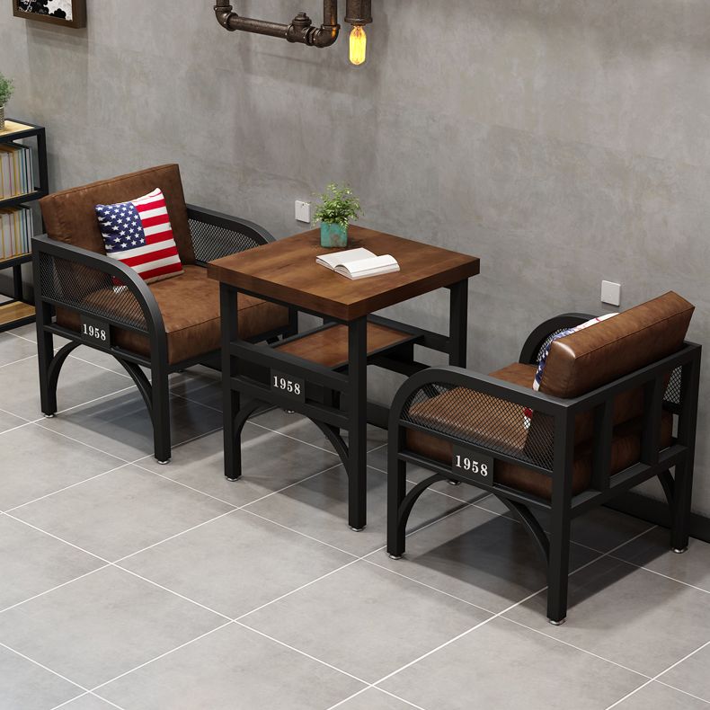 Industrial Solid Wood Dinner Room Kitchen Table Brown Table with Black Frame for Dining Room Clearhalo ' dining_table' 'Dining Tables & Seating' 'Dining Tables' 'furn' 'furn_dining_table' 'Furniture' 'furniture_dining_table' 'Kitchen & Dining Furniture' 'kitchen&dining_furn' 'kitchen' 'kitchen_dining_table' 1200x1200_218b2a59-7807-4042-a43f-9187536421e5