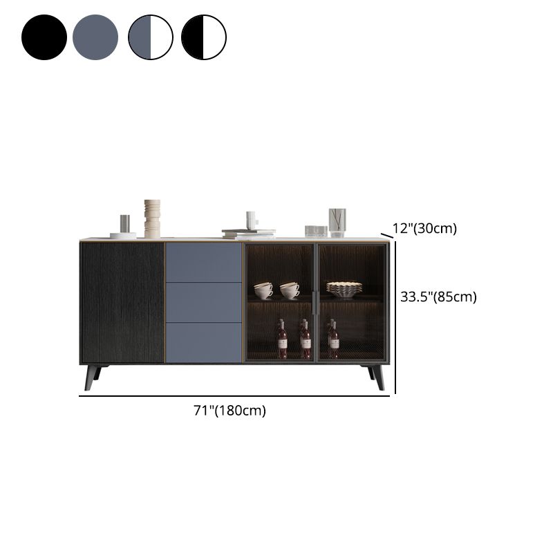 Rittangolo Sinterizzato Sinterite Siete di stoccaggio glam con cassetti e porte