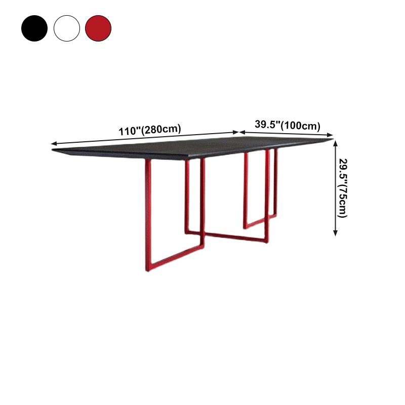 Solid Wood Top Dining Table Industrial Fixed Table for Dining Room Clearhalo ' dining_table' 'Dining Tables & Seating' 'Dining Tables' 'Furniture' 'furniture_dining_table' 'Kitchen & Dining Furniture' 'kitchen&dining_furn' 'kitchen' 'kitchen_dining_table' 1200x1200_218d6177-f369-4d7c-9e48-e159f19e7aac