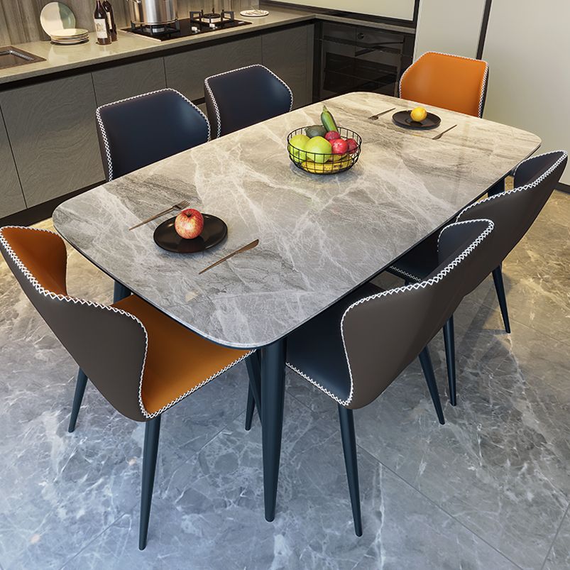 Modern 1/5/7 Pieces Dining Set Rectangle Sintered Stone Dining Table Set Clearhalo 'Dining Room Sets' 'Dining Tables & Seating' 'dining_room_set' 'furn' 'furn_dining_room_set' 'Furniture' 'furniture_dining_room_set' 'Kitchen & Dining Furniture' 'kitchen&dining_furn' 'kitchen' 1200x1200_218db357-199c-4c1a-9e8f-f1af049c904f