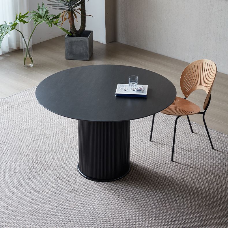 Sintered Stone Top Round Table for Restaurant Modern Kitchen Table with Pedestal Base Clearhalo ' dining_table' 'Dining Tables & Seating' 'Dining Tables' 'furn' 'furn_dining_table' 'Furniture' 'furniture_dining_table' 'Kitchen & Dining Furniture' 'kitchen&dining_furn' 'kitchen' 'kitchen_dining_table' 1200x1200_218e2391-f860-4ce5-90b5-9bf28f613ec6