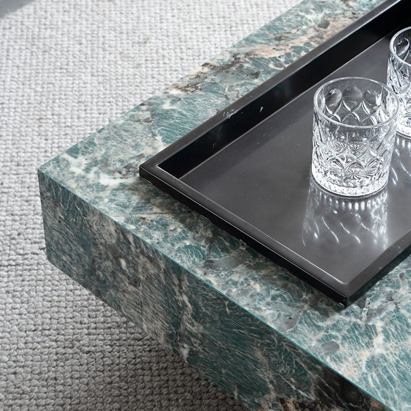 Glam Square Slate Coffee Table Stainless Steel Sled Cocktail Table Clearhalo 'Coffee & Accent Tables' 'Coffee Tables' 'coffee_tables' 'furn' 'furn_coffee_tables' 'Furniture' 'Living Room Furniture' 1200x1200_218f4a08-b0a0-459f-a39d-6deebbb7b1af