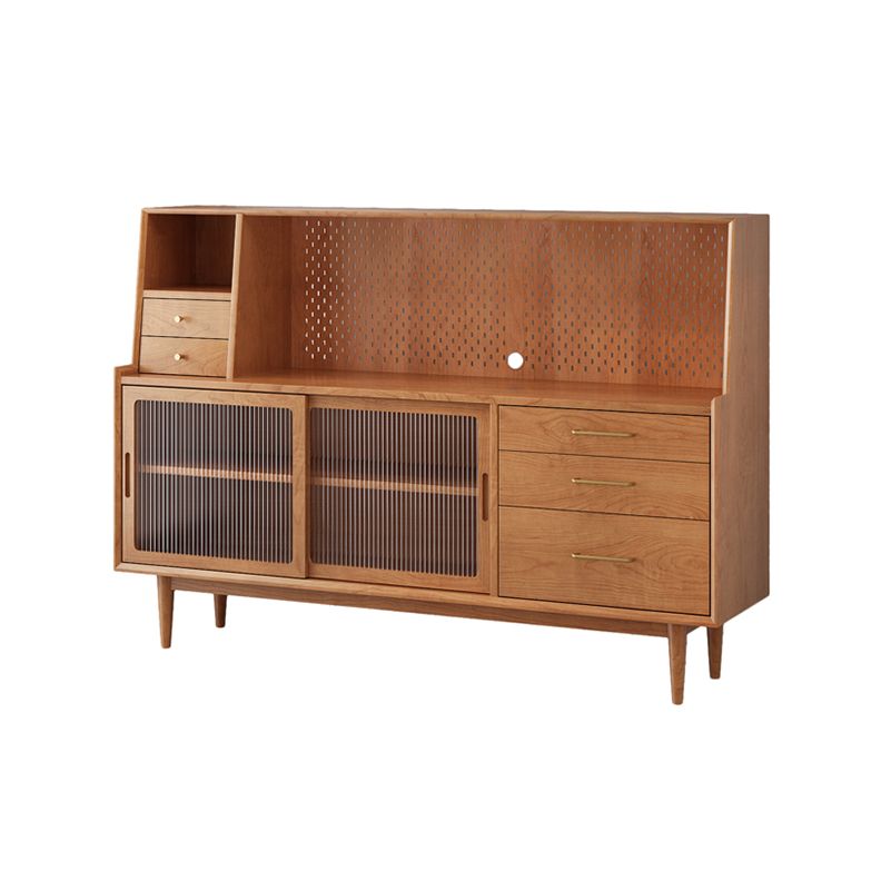 木製の現代的なダイニングハッチガラスドアドロワー付きの中国のキャビネット