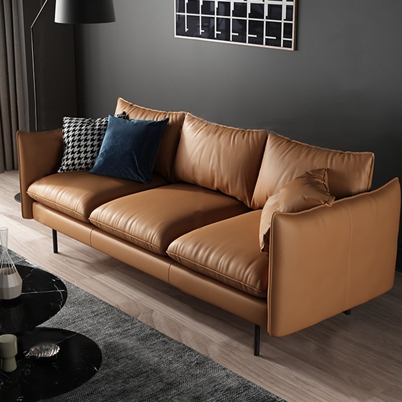 Modern Style Square Armrest Latex Cushions Fill The Grey/brown Sofa Clearhalo 'furn' 'furn_sofas' 'Furniture' 'furniture_sofas' 'kitchen' 'kitchen_sofas' 'Living Room Furniture' 'Sofa' 'sofas' 1200x1200_21905197-9ab6-4005-917a-e5d99cd2f078