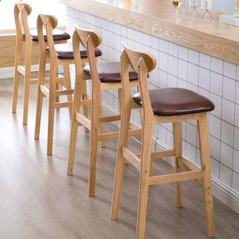 Minimalist Style Wooden Barstool for Home Use Upholstered Stools with Cushion Clearhalo 'Bar Furniture' 'Bar Stools' 'bar_stools' 'furn' 'furn_bar_stools' 'Furniture' 'furniture_bar_stools' 'Kitchen & Dining Furniture' 1200x1200_21910b32-db2e-4b1e-906f-9dda7e51f909