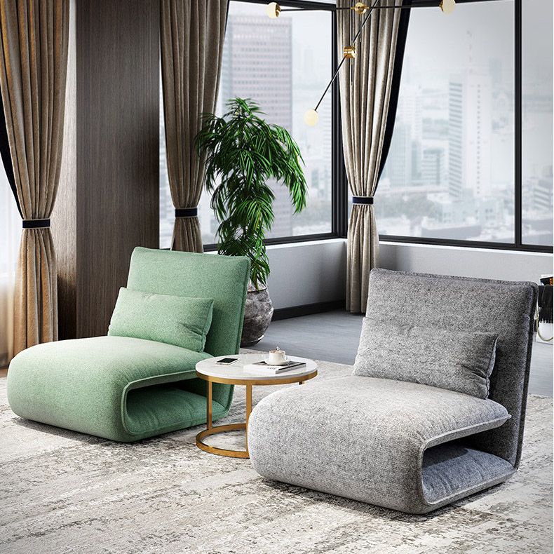 Chaise inclinable à cadre en métal de couleur solide inclinable en lin