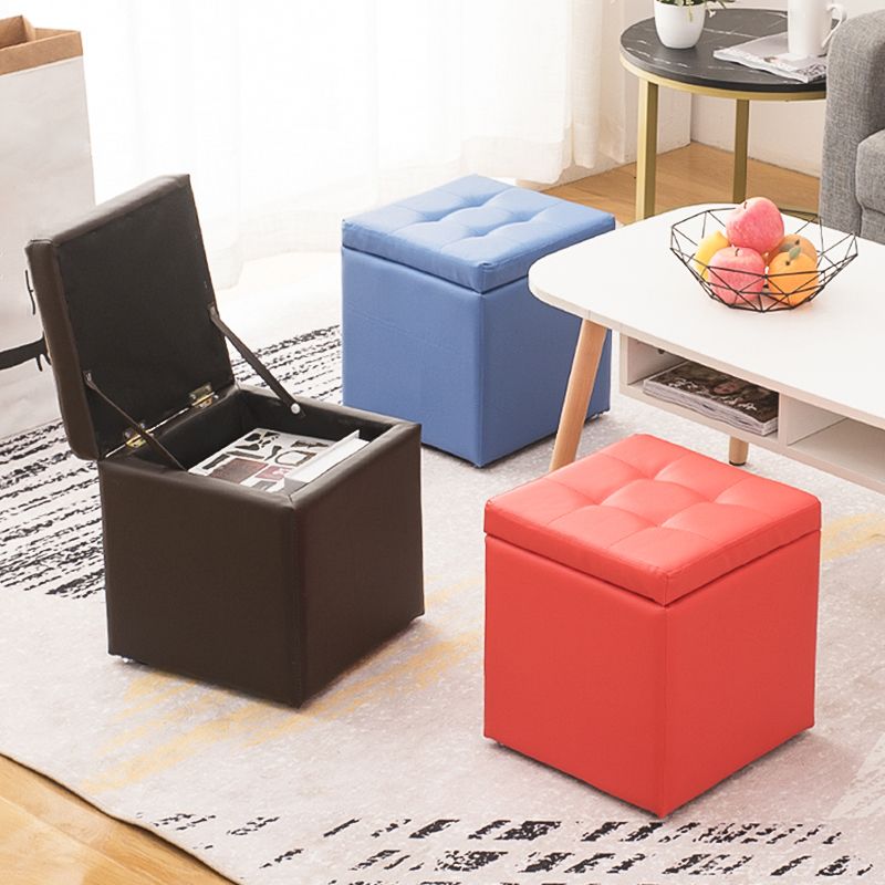 Tufted Mildew Resistant Ottoman Faux Leather Square Mid-Century Modern Cube Ottoman Clearhalo 'furn' 'furn_ottomans_poufs' 'Furniture' 'Living Room Furniture' 'Ottomans & Poufs' 'ottomans_poufs' 1200x1200_2192444c-123f-4fc1-9507-d6541ce4c177
