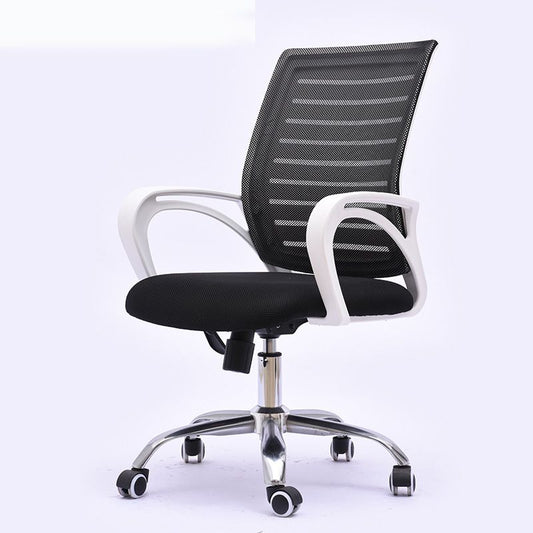 Sedia da ufficio in maglia nera sedia da scrivania in plastica con ruote