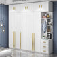 Witte kleur houten garderobe zachte close deur garderobe kast met kledingstaaf