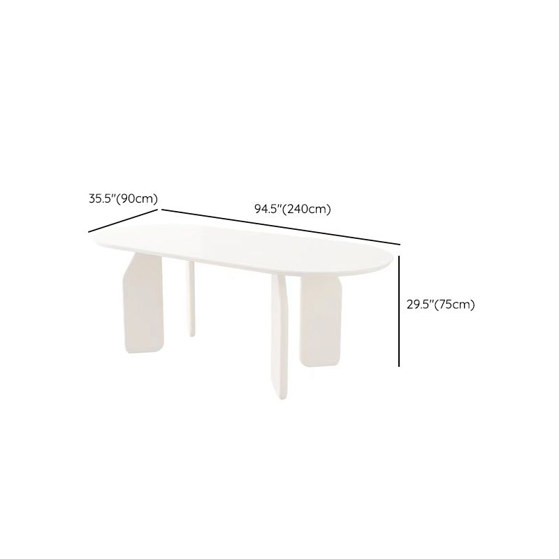 Massief houten eettafel Witte moderne eettafel voor eetkamer
