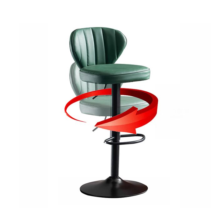 Contemporary Bar-stool Liftable Leather Counter Bar Stool with Metal Legs Clearhalo 'Bar Furniture' 'Bar Stools' 'bar_stools' 'Furniture' 'furniture_bar_stools' 'Kitchen & Dining Furniture' 1200x1200_21949e1a-b322-4fd2-b62b-f9fb27f64f2b