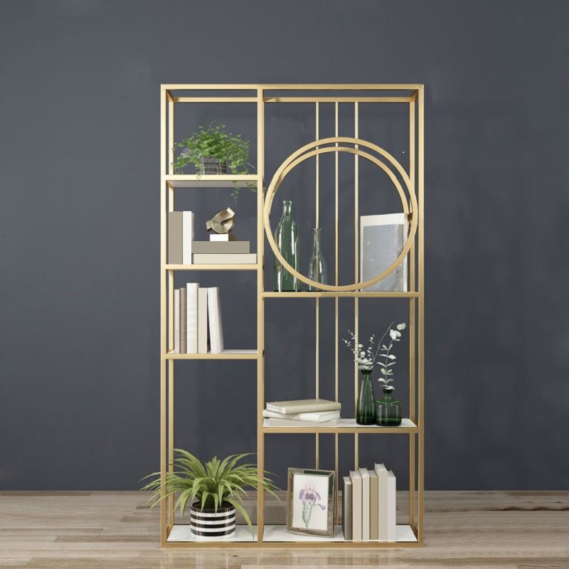 Metal Rectangle Storage Bookshelf Scandinavian Home Office Bookcase