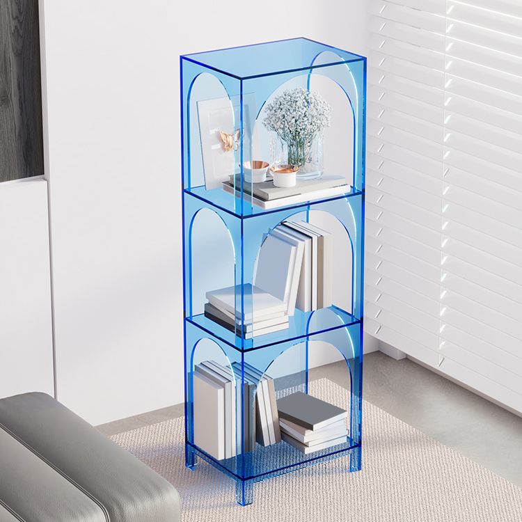 Closed Back Standard Bookshelf Acrylic Bookcase with Shelves for Study Room Clearhalo 'Bookcases' 'furn' 'furn_bookcases' 'Furniture' 'Office Furniture' 1200x1200_2196a5ac-302a-4a3b-9355-e2dbaff70400