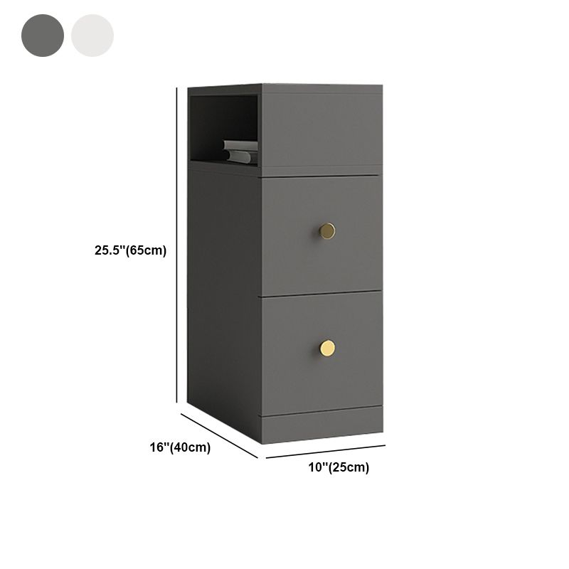 Imitazione in legno comodino moderno moderno 2-cassetto di stoccaggio aperto 26 pollici H tavolo notturno