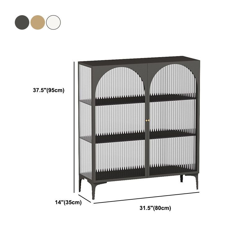 Puertas de vidrio de estilo glamero Credenza de metal para uso de la cocina