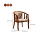 Silla de brazo de brazo de comedor de marco de madera maciza cubierta