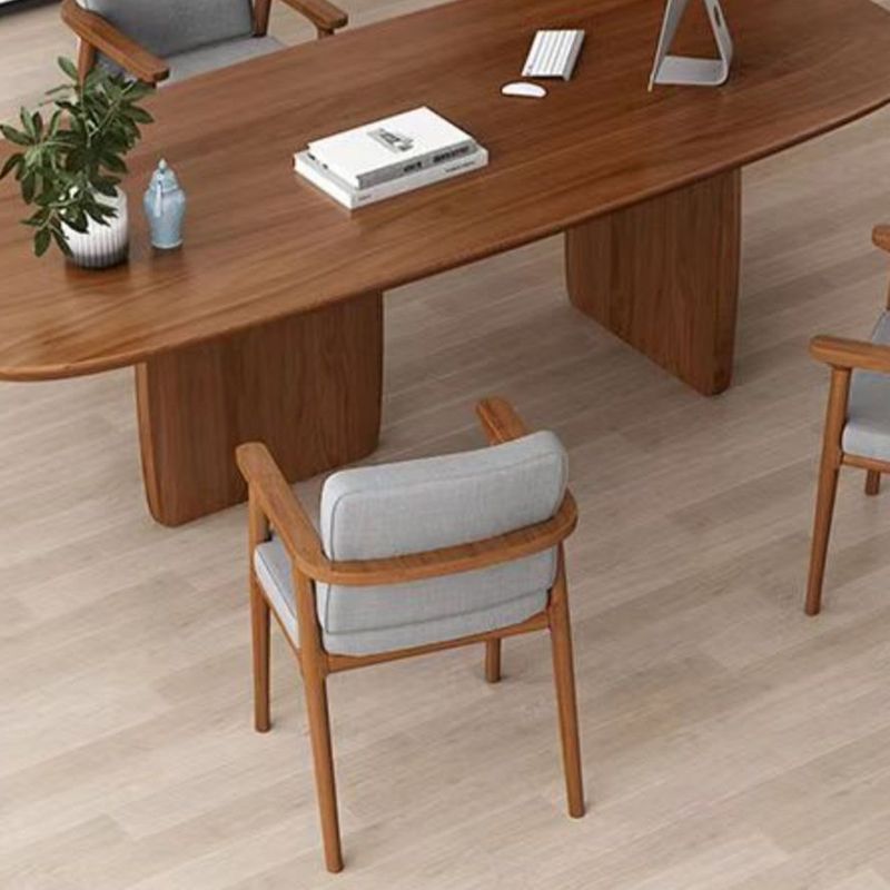 Scrivania di scrittura industriale di altezza da 29,25 pollici da scrivania ovale in legno massiccio