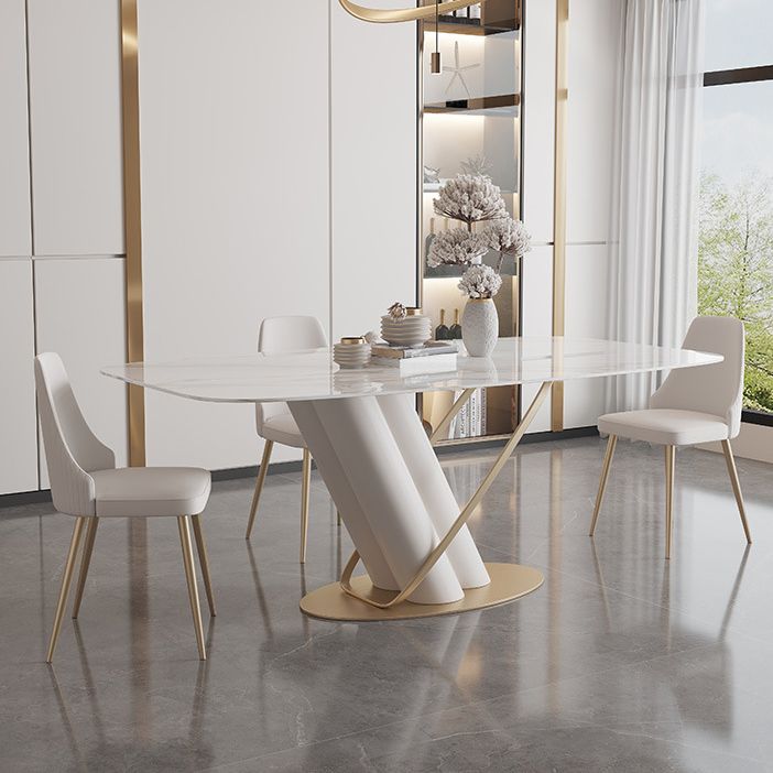 Modern Style Dining Rectangle Table Dining Stone Table for Kitchen Clearhalo 'Dining Tables & Seating' 'Dining Tables' 'dining_table' 'furn' 'furn_dining_table' 'Furniture' 'Kitchen & Dining Furniture' 1200x1200_2199323b-29db-4436-aef6-6acbe48e1de9