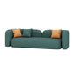 33" Wide Contemporary Sofa Forest Green Leather Stationary Seating