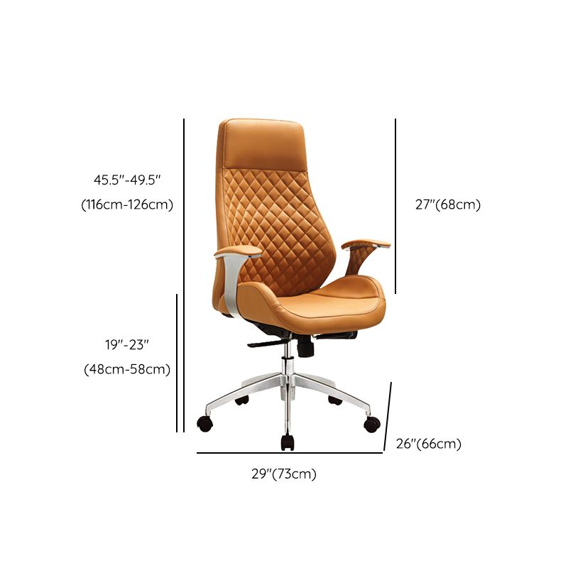 Modern Desk Chair Leather Computer Chair High/Mid Back Chair with Wheels/No Wheels Clearhalo 'furn' 'furn_office_chair' 'Furniture' 'Office Chairs' 'Office Furniture' 'office_chair' 1200x1200_219a17ad-4144-4cb2-83c2-fe065cde0c43