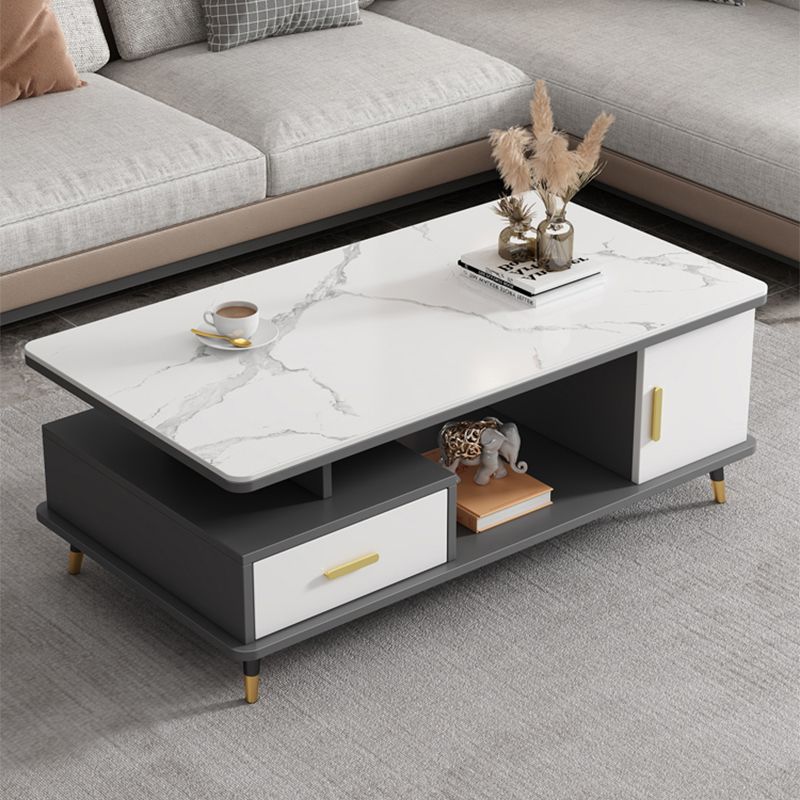 Slate Coffee Table Rectangle Glam Cocktail Table with 4 Legs Clearhalo 'Coffee & Accent Tables' 'Coffee Tables' 'coffee_tables' 'furn' 'furn_coffee_tables' 'Furniture' 'Living Room Furniture' 1200x1200_219d976b-5b6f-484d-a5f0-5191b2bb8255