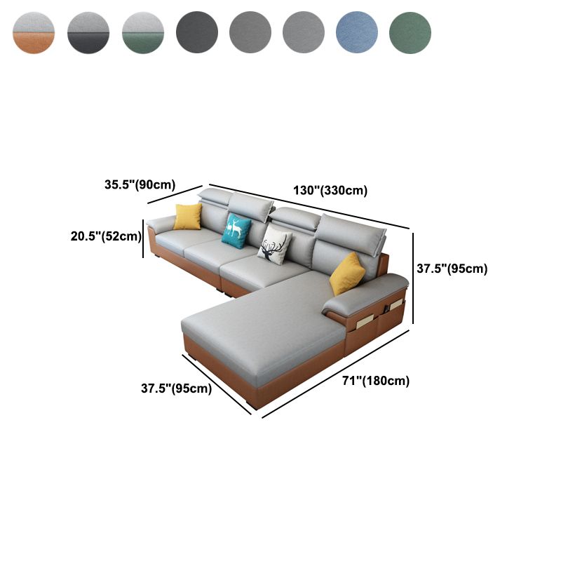 Contemporary Stain-Resistant Faux Leather for Living Room Sofa with Storage