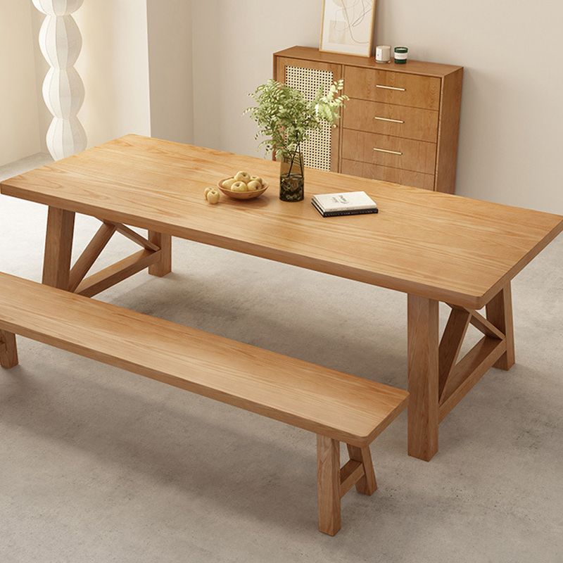 Glam Style Wood Dining Table Rectangle Table with Wood Legs for Kitchen Clearhalo 'Dining Tables & Seating' 'Dining Tables' 'dining_table' 'furn' 'furn_dining_table' 'Furniture' 'Kitchen & Dining Furniture' 1200x1200_21a24a50-09cc-4e30-98b6-40f1650b3dba