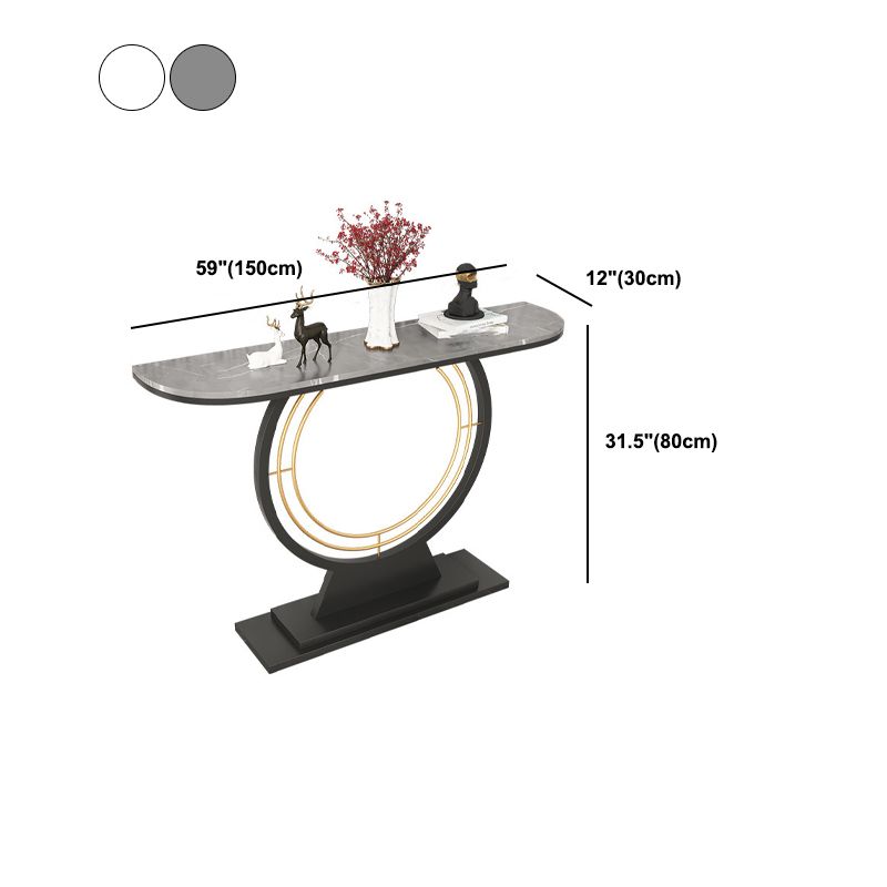 Tavolo con console piedistallo a mezza luna restante resistente ai graffi