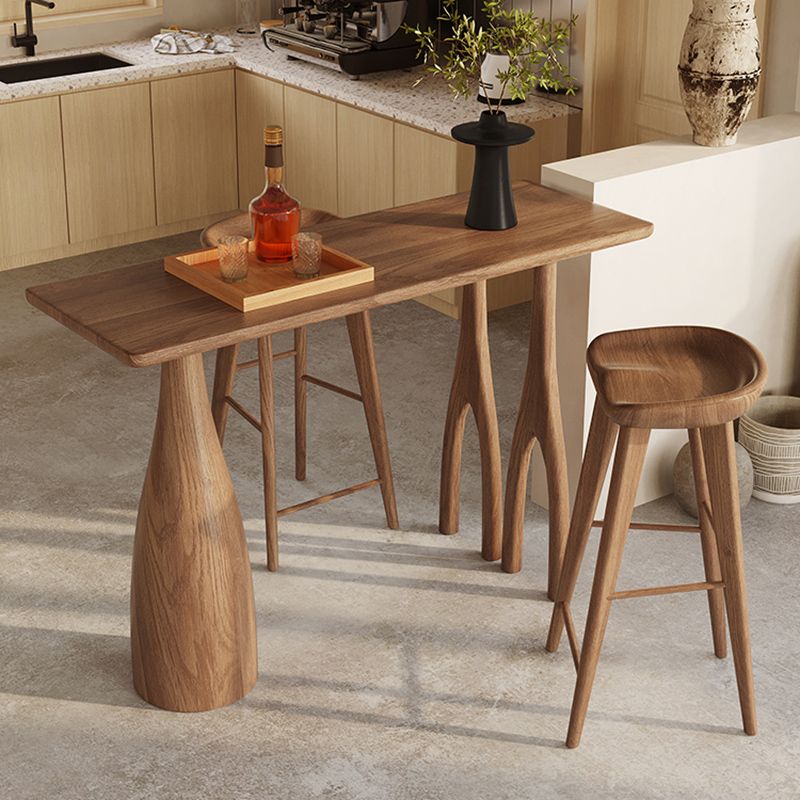 Mesa de bar rectangular de estilo industrial, juego de mesa de bar de madera de 1/2/3 piezas para cocina