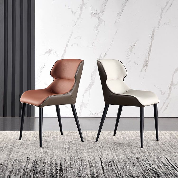 Contemporary Metal Dining Arm Chair Wingback Chair for Home Use (Set of 2) Clearhalo ' kitchen&dining_furn' 'Dining Chairs' 'Dining Tables & Seating' 'dining_chair' 'furn' 'furn_dining_chair' 'Furniture' 'furniture_dining_chair' 'Kitchen & Dining Furniture' 'kitchen' 1200x1200_21a2ef5f-0649-4257-9248-6cc2cb0a20f4