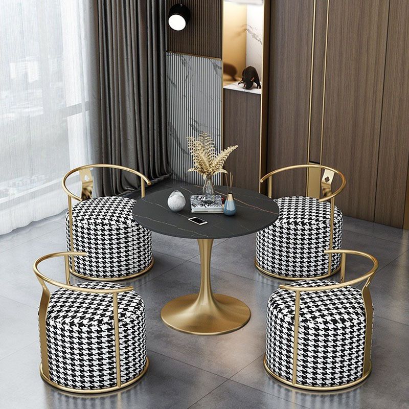 Glossy Black Dining Table Set 1/2/4/5 Pieces Glam Dinette Set with Padded Chairs