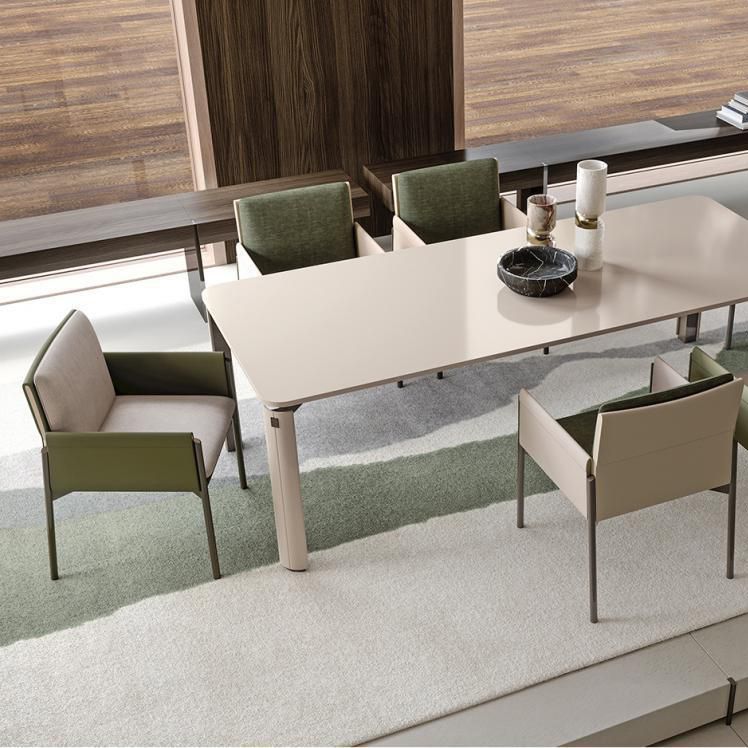 Faux Leather Dining Chair Upholstered Arm Chair with Metal Base Clearhalo 'Dining Chairs' 'Dining Tables & Seating' 'dining_chair' 'furn' 'furn_dining_chair' 'Furniture' 'Kitchen & Dining Furniture' 1200x1200_21a5a6a7-2430-47f4-9836-0009fc13c8e7