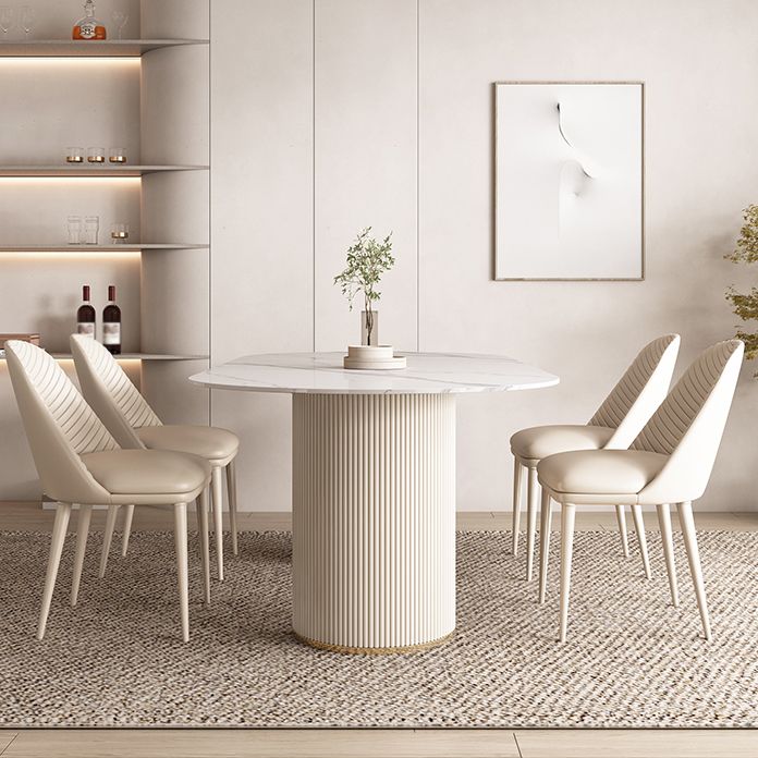 Oval Contemporary Dining Table Sintered Stone Home Fixed Desk