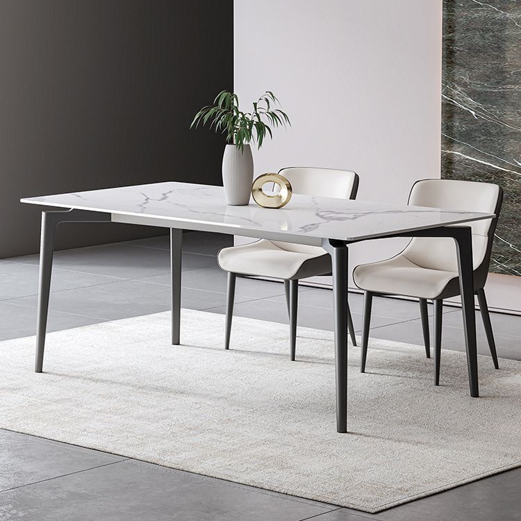 Simplicity Dinette Table Rectangle Stone Dinner Table for Dining Room