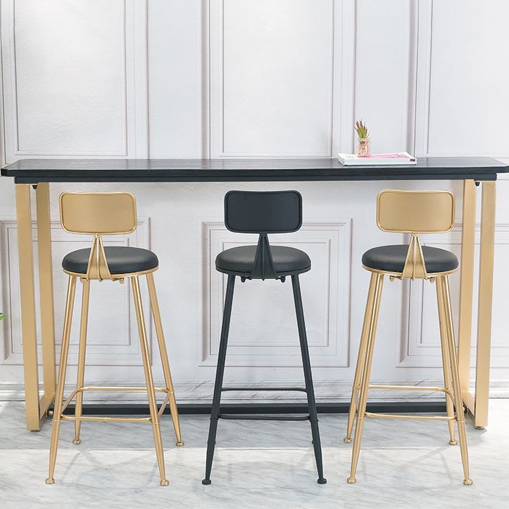 Taburete de bar de cuero Glam, taburete sin brazos para sala de estar