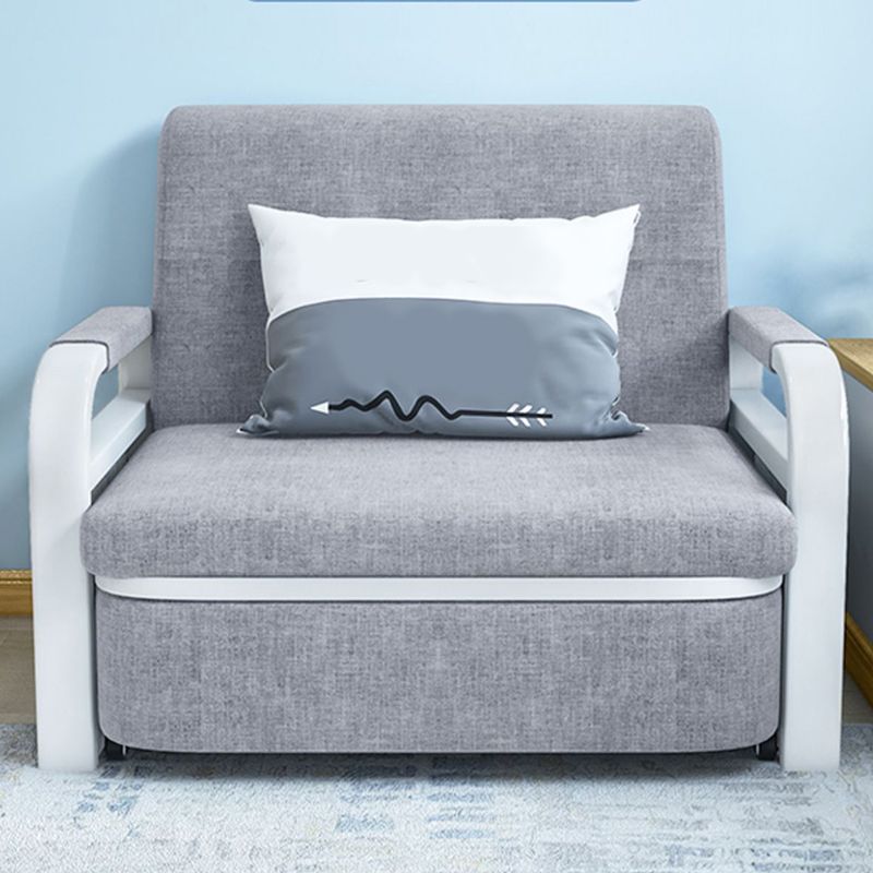 Foldable Linen Sleeper Sofa with Storage 30.7" Wide Gray Contemporary Clearhalo 'furn' 'furn_futons' 'Furniture' 'Futons & Daybeds' 'Futons' 'Living Room Furniture' 1200x1200_21abce26-fd4d-4c0b-956e-dd203d347c53