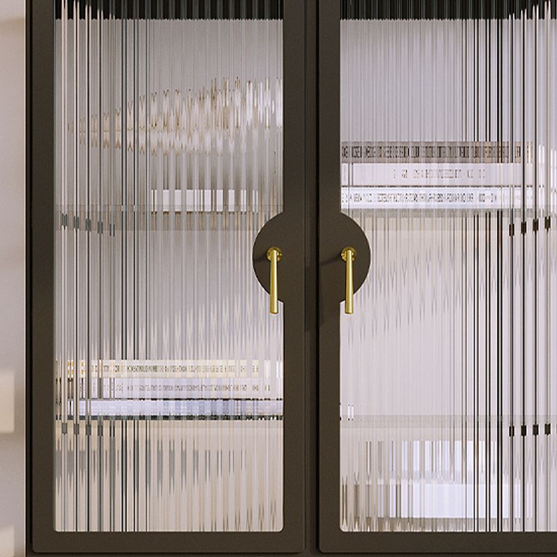 Modern Glass Doors Curio Cabinet Metal Storage Cabinet for Living Room Clearhalo 'Display & China Cabinets' 'display_china_cabinets' 'furn' 'furn_display_china_cabinets' 'Furniture' 'Kitchen & Dining Furniture' 1200x1200_21ac96a7-4e0b-4017-93eb-c951d9ad3279