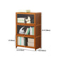 Brown Shelf Bookcase Door Standard Wood Bookcase for Home Office
