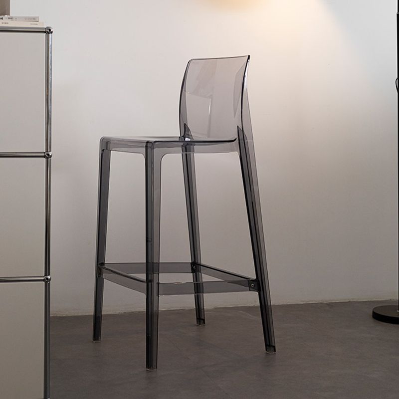 Contemporary Acrylic Low Back Armless Bar Stools with Footrest