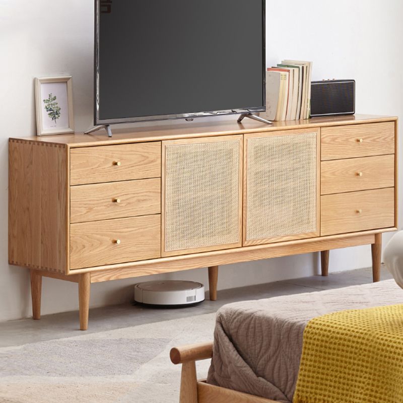 Scandinavian TV Stand Console with Wooden Shelf for Living Room Clearhalo 'furn' 'furn_tv_stands_entertainment_centers' 'Furniture' 'Living Room Furniture' 'TV Stands & Entertainment Centers' 'TV Stands & Media Storage Furniture' 'tv_stands_entertainment_centers' 1200x1200_21ad8bb1-739e-479c-aee0-d97750385d67
