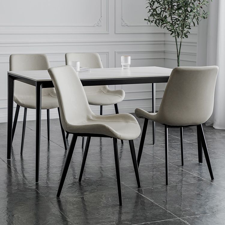 Nordic Style Metal Dining Side Chair Armless Dining Side Chair for Kitchen Clearhalo ' kitchen&dining_furn' 'Dining Chairs' 'Dining Tables & Seating' 'dining_chair' 'furn' 'furn_dining_chair' 'Furniture' 'furniture_dining_chair' 'Kitchen & Dining Furniture' 'kitchen' 1200x1200_21adef66-988f-4395-8902-bc59cd34f830