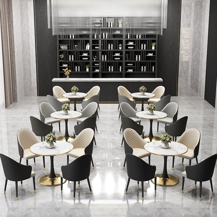 31.5'' Traditional Luxury Dining Table Round Table with Metal Tulip Base Clearhalo ' dining_table' 'Dining Tables & Seating' 'Dining Tables' 'furn' 'furn_dining_table' 'Furniture' 'furniture_dining_table' 'Kitchen & Dining Furniture' 'kitchen&dining_furn' 'kitchen' 'kitchen_dining_table' 1200x1200_21b22907-fd36-47f4-83d1-2ee5c3e8f494