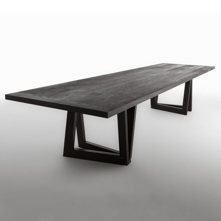 Modern Black Rectangle Dining Table Solid Wood Top Iron Base Table Clearhalo 'Dining Tables & Seating' 'Dining Tables' 'dining_table' 'furn' 'furn_dining_table' 'Furniture' 'Kitchen & Dining Furniture' 1200x1200_21b2eb51-66b0-4e88-8188-89964f2041c7
