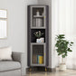 Contemporary Storage Cabinet with Shelf and Glass Doors Triangle Cabinet Clearhalo 'Cabinets & Chests' 'cabinets_chests' 'furn' 'furn_cabinets_chests' 'Furniture' 'Living Room Furniture' 1200x1200_21b33d59-62d6-4157-b8a0-8cb0d96be7dd