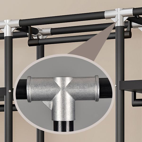 Steel Frame Wardrobe Armoire Contemporary Style Wardrobe Cabinet for Home Clearhalo 'Armoires & Wardrobes' 'armoires_wardrobes' 'Bedroom Furniture' 'furn' 'furn_armoires_wardrobes' 'Furniture' 1200x1200_21b4bd7e-b7f9-4895-ad8b-e6ec3c302d8e