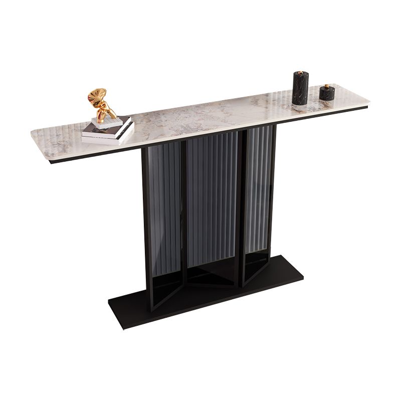Tabella della console di ferro in ardesia contemporanea tavolo da divano resistente alla macchia rettangolo